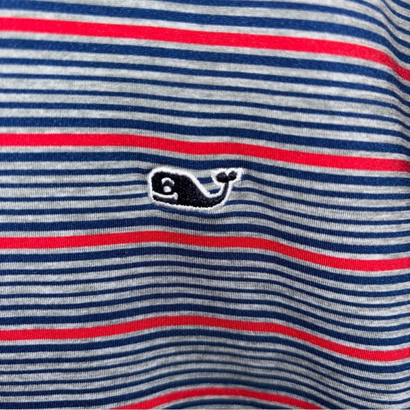 Vineyard Vines Performance red navy blue striped short sleeve polo shirt size XL - Picture 4 of 9